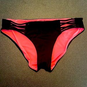 PINK Victoria Secret black bikini bottom with Pink liner!